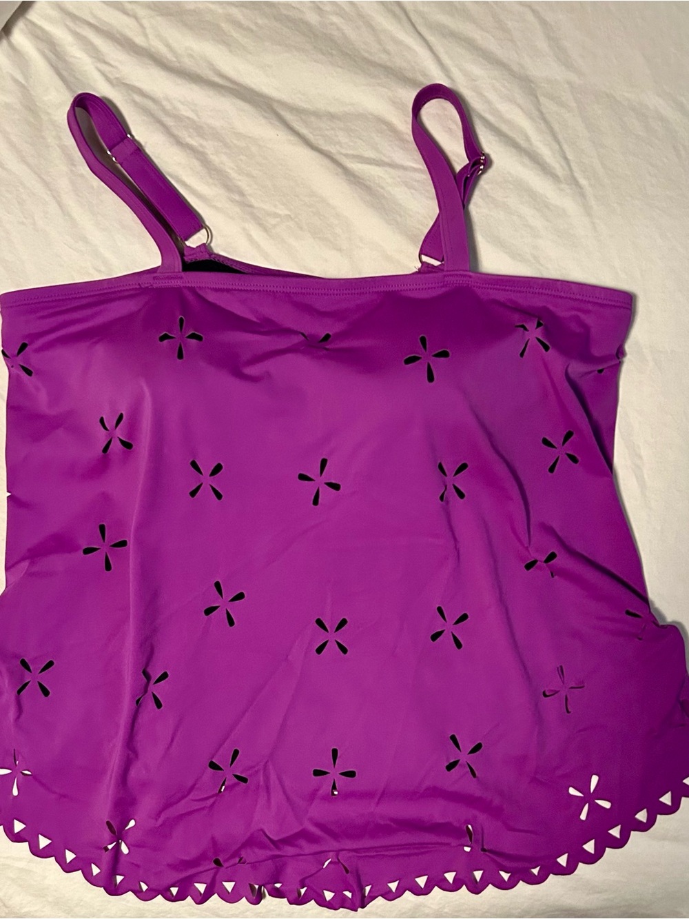 Fit 4 U - Purple Laser-Cut Women’s Swim Top